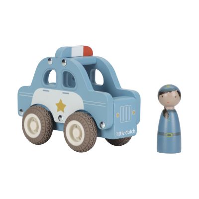 Voiture de police Little Dutch avec poupée - Bois