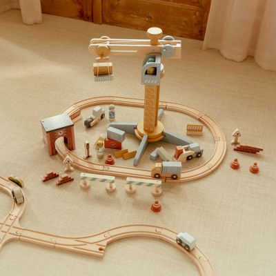 Little Dutch Kraan Set Met Treinbaan Little Dutch Kraan Set Met Treinbaan