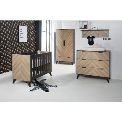 Interbaby Ledikant 70 x 140 Incl. Juniorzijden - Commode XL 6 Laden - Hanglegkast 3 deuren/2 laden Lancaster