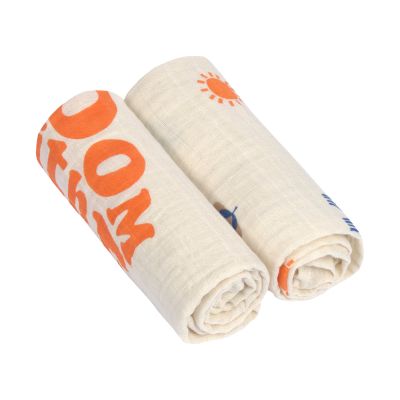 Lässig Swaddle M - 2 Stuks - 60 x 60 cm - Blossom Nature Lässig Swaddle M - 2 Stuks - 60 x 60 cm - Blossom Nature