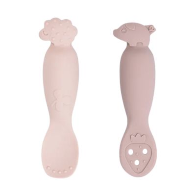 Done By Deer Tiny Farm Oefen Lepel Set - Powder Done By Deer Tiny Farm Oefen Lepel Set - Powder