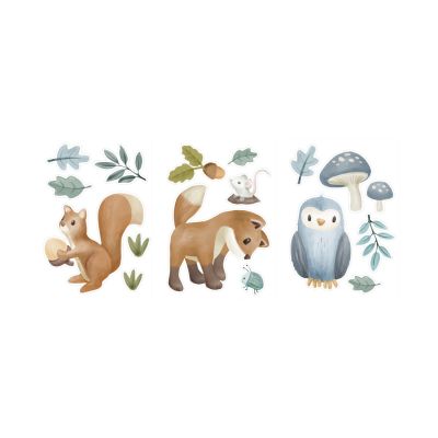 Little Dutch Muurstickers Forest Friends - 3x A4 Size Sheets Little Dutch Muurstickers Forest Friends - 3x A4 Size Sheets