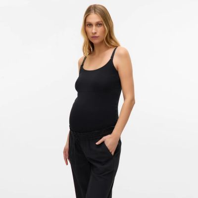 MAMA.LICIOUS Zwangerschapstop - Kerrie - 2-Pack - Maat S - Black/Snow White MAMA.LICIOUS Zwangerschapstop - Kerrie - 2-Pack - Maat S - Black/Snow White