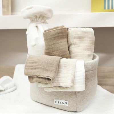 Meyco Monddoek tetra Pre-Washed Uni Offwhite/Soft Sand/Taupe 30 x 30 cm 3-Pack