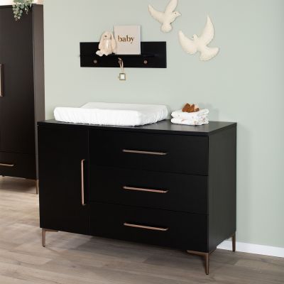 TWF Ledikant 60 x 120 - Commode XL 3 Laden 1 Deur Modena Metaal TWF Ledikant 60 x 120 - Commode XL 3 Laden 1 Deur Modena Metaal
