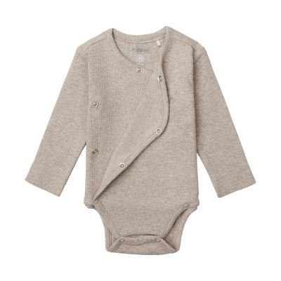 Noppies Romper Rib Nino Taupe Melange 50 Noppies Romper Rib Nino Taupe Melange 50