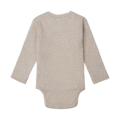 Noppies Romper Rib Nino Taupe Melange 50 Noppies Romper Rib Nino Taupe Melange 50