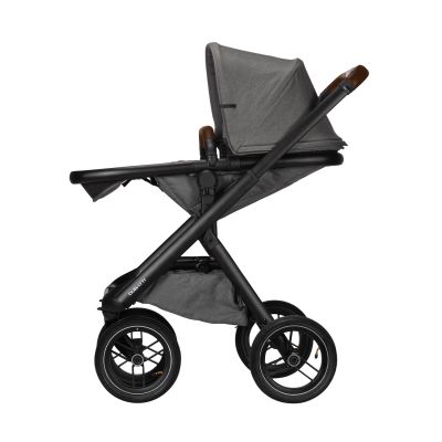 Dubatti One E5 2-in-1 Kinderwagen Black/Dark Brown - Grey