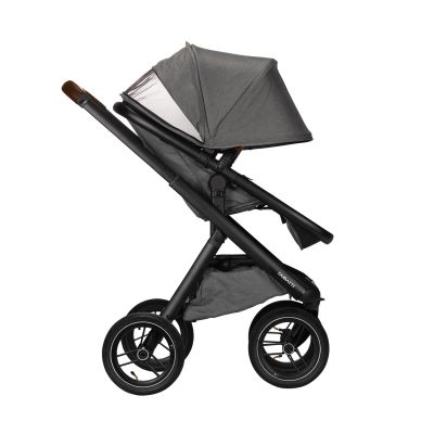 Dubatti One E5 2-in-1 Kinderwagen Black/Dark Brown - Grey