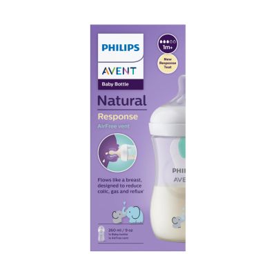 Philips Avent Fles Natural Response AirFree Olifant 260ml Philips Avent Fles Natural Response AirFree Olifant 260ml