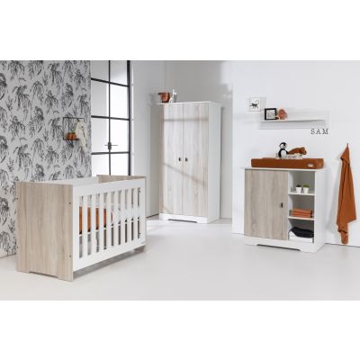Interbaby Ledikant 60 x 120 - Commode 1 deur 3 vakken Rock