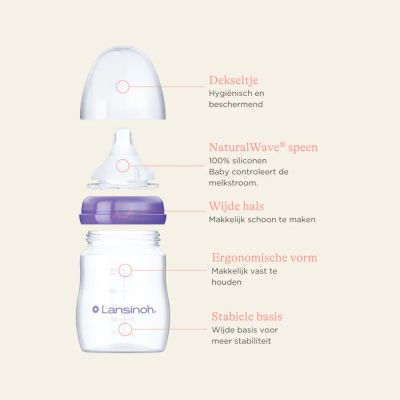 Lansinoh Babyfles - NaturalWave® Speen - 2x 160 ml Lansinoh Babyfles - NaturalWave® Speen - 2x 160 ml