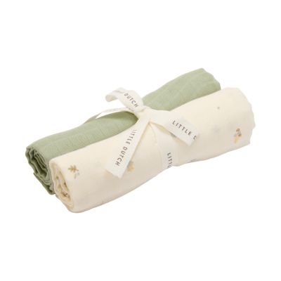 Little Dutch tetra Doeken - Forest Treasures &amp; Sage - 70x70 cm - 2 stuks