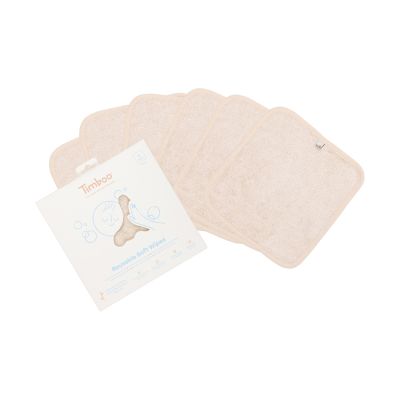 Timboo Lingettes douces réutilisables - 20 x 20 cm - 6 pièces - Amande givrée