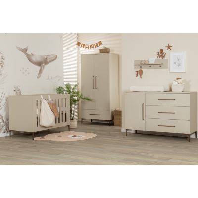 TWF Ledikant 70 x 140 - Commode XL 3 Laden 1 Deur Metaal Salerno Metaal