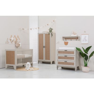 TWF Ledikant 70 x 140 Incl. Juniorzijde - Commode 3 Laden - Hanglegkast 2 Deuren Tampere