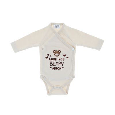 VIB Love You BEARY Much Overslag Romper - 0-3 Mnd - Beige