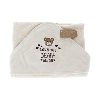 VIB Love You BEARY Much Badcape - 75 x 75 cm - Beige