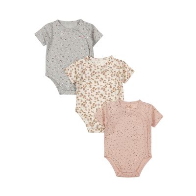 Dirkje Romper Manches courtes Multi Colour Pink 3-Pack 62/68