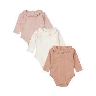 Dirkje Romper Manches longues Multi Colour Pink 3-Pack