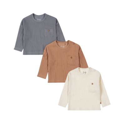 Dirkje T-Shirt à manches longues Multi Colour Blue 3-Pack