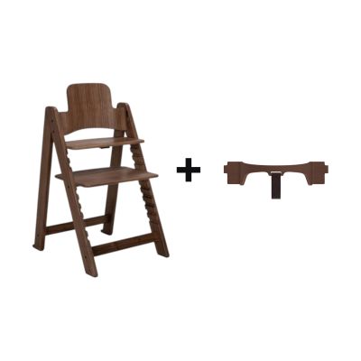 Kidsmill Up! Kinderstoel Walnoothout Incl. Houten Babyset - Walnootkleur