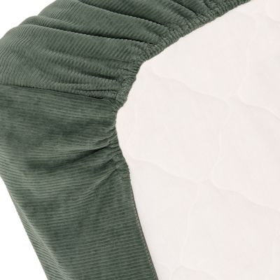 Witlof For Kids Ledikantdeken Tuck-Inn Forest Green Velvet Rib 60 x 120 cm