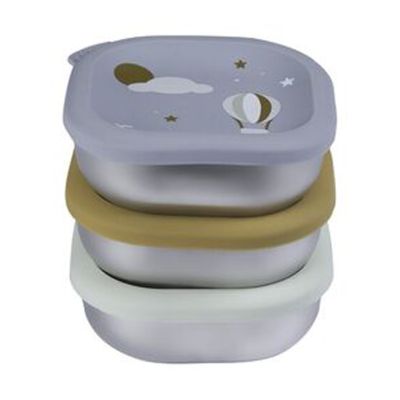Boîtes à goûter Beaba en acier inoxydable – Lot de 3 – 250 ml