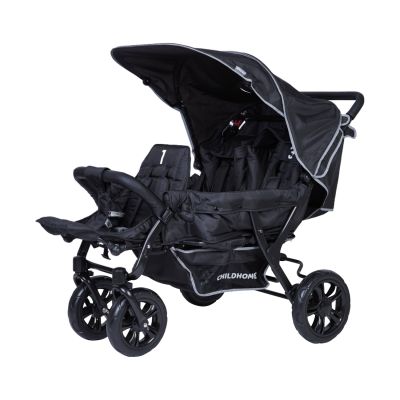 Childhome Triplet Meerlingwagen - Zwart