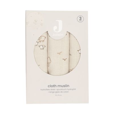 Jollein Woolly Hydrofiele Doeken - 3 Stuks - 70 x 70 cm Jollein Woolly Hydrofiele Doeken - 3 Stuks - 70 x 70 cm