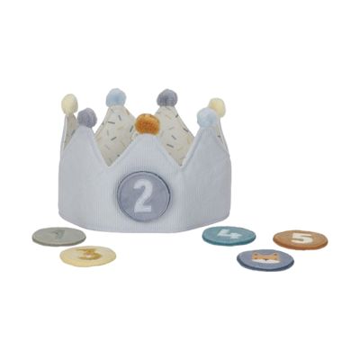 Couronne d'anniversaire en tissu avec chiffres bleu