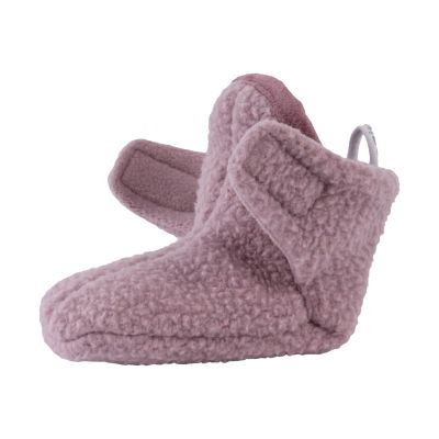 Lodger Chaussons - 3 à 6 mois - Polaire Teddy - Rose
