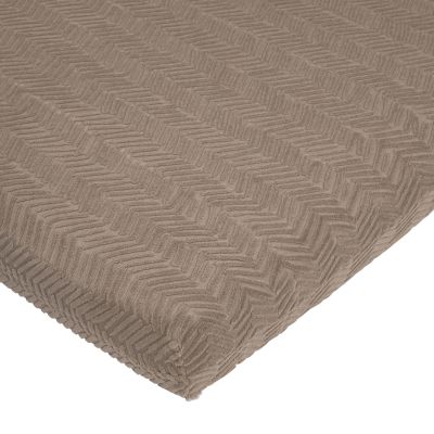 Meyco Deluxe Jacquard Chevron Boxmatrashoeslaken - 75 x 95 cm - Dark Taupe  