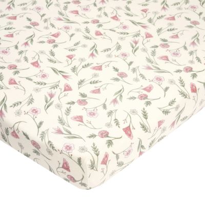 Meyco Flower Hoeslaken - 40 x 80/90 cm - Jersey - Roze Meyco Flower Hoeslaken - 40 x 80/90 cm - Jersey - Roze