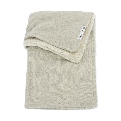 Meyco Wiegdeken Knit Basic Sand Melange Teddy 75x100cm