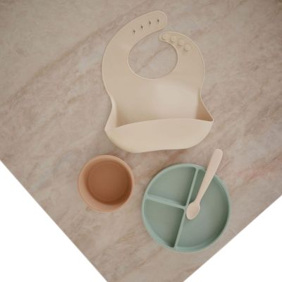 Mushie Babylepel - 2 Stuks - Siliconen - Cambridge Blue / Shifting Sand Mushie Babylepel - 2 Stuks - Siliconen - Cambridge Blue / Shifting Sand