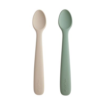Mushie Babylepel - 2 Stuks - Siliconen -  Cambridge Blue / Shifting Sand