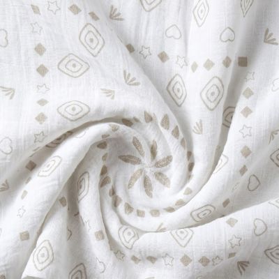 Noukie's Moon Feathers Tetra Doeken - 2 Stuks - 100 x 100 cm - Beige Noukie's Moon Feathers Tetra Doeken - 2 Stuks - 100 x 100 cm - Beige