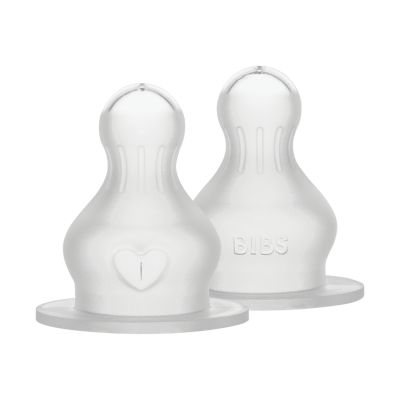Tétine ronde pour biberon BIBS - débit moyen - 2 packs - silicone