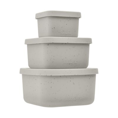Kikkaboo Opbergdoosjes - 3 Stuks - Platina Siliconen - Zand