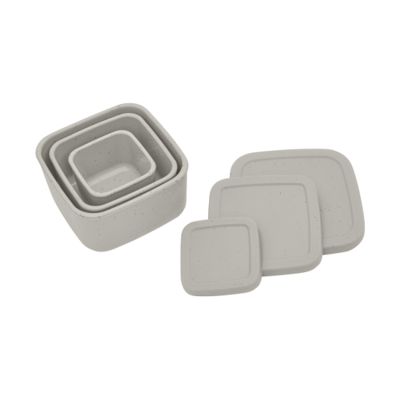 Kikkaboo Opbergdoosjes - 3 Stuks - Platina Siliconen - Zand Kikkaboo Opbergdoosjes - 3 Stuks - Platina Siliconen - Zand