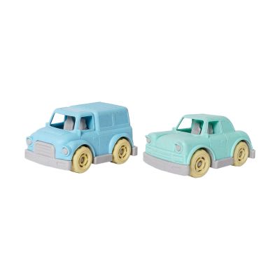 Speelgoedtopdeals Vintage Autoset - 2 Stuks - Bioplastic - Pastel Blauw Speelgoedtopdeals Vintage Autoset - 2 Stuks - Bioplastic - Pastel Blauw