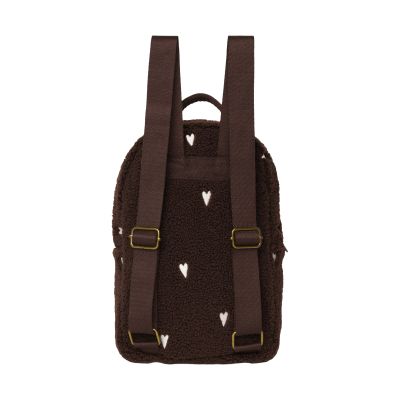 Studio Noos Teddy Hearts Mini Rugzak - Chocolate