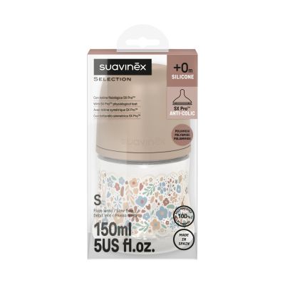 Suavinex Wonderland XS Pro Fles - Maat S - 150 ML - Liberty Beige