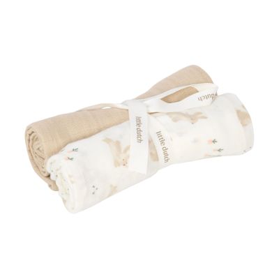 Little Dutch Baby Bunny Swaddle Doeken - 2 Stuks - 70 x 70 cm - Hydrofiel