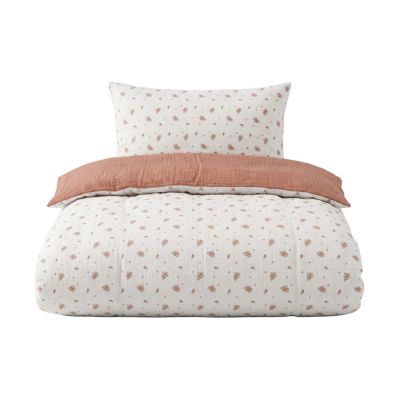 Noukie&#039;s Vintage Flowers Dekbedovertrek - 100 x 140 cm - Tetra - Wit
