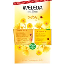 Weleda Calendula Voordeelset 2-Pack Babyshampoo En Douchecreme En Billenbalsem