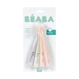 Beaba Set van 4 siliconenlepels 1ste leeftijd - Cotton Candy / Marshmellow / Grijsgroen / Lila Beaba Set van 4 siliconenlepels 1ste leeftijd - Cotton Candy / Marshmellow / Grijsgroen / Lila