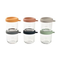 Béaba Glazen Bewaarpotjes Set Sunrise Color Mix 250 ml (6 Stuks)