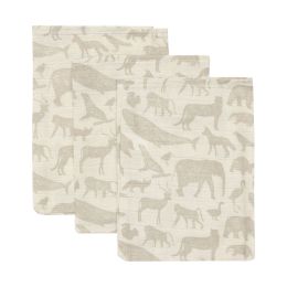 Jollein Washand Hydrofiel Animals Nougat 3-Pack